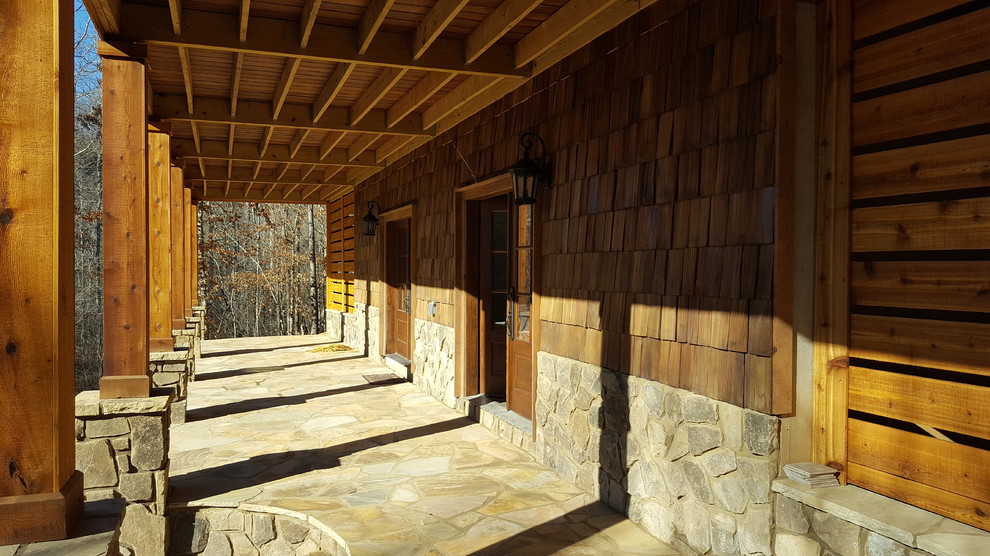 Example of a mid-sized mountain style home design design in Atlanta