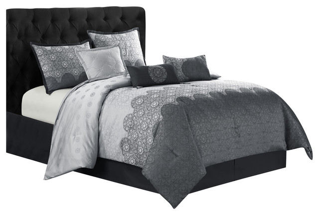Harwick 7 Piece Comforter Set Gray Contemporary Comforters And Comforter Sets By Nanshing America