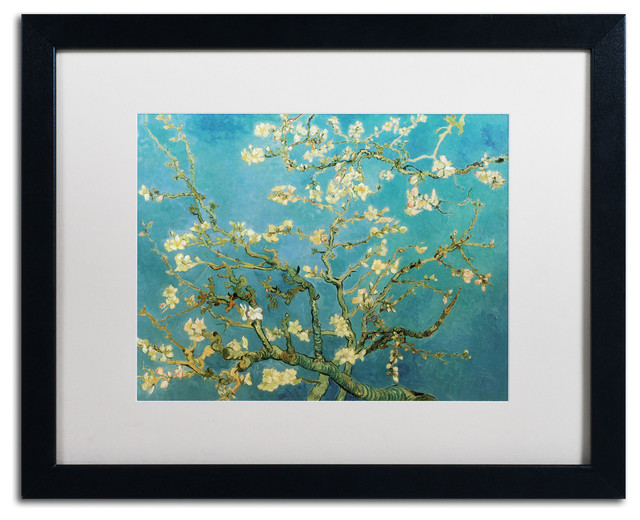 Vincent van Gogh 'Almond Branches In Bloom 1890', White Mat, Black Frame, 16x20"