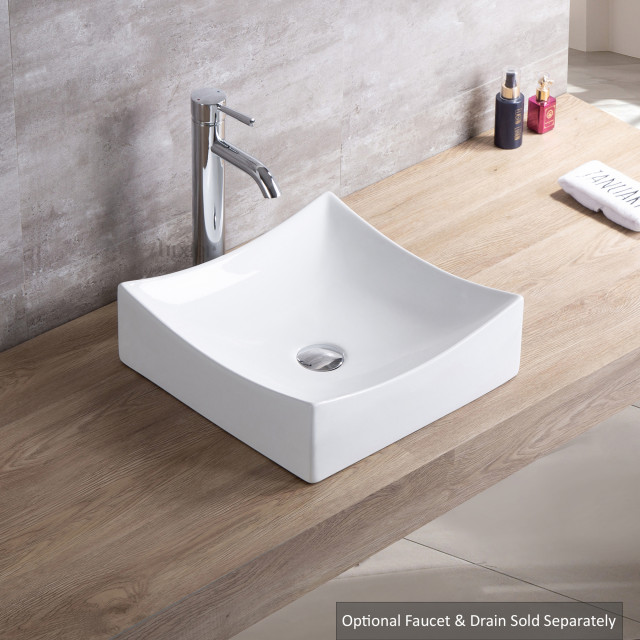 Modern Square L 016 Ceramic Bathroom Vessel Sink 15 5 Contemporary Sinks By Luxier Houzz - Is A Ceramic Bathroom Sink Good