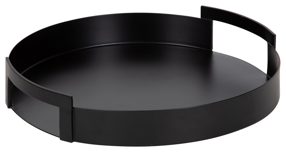 Myo Round Decorative Tray, Black 15" Diameter by Uniek Inc. Houzz