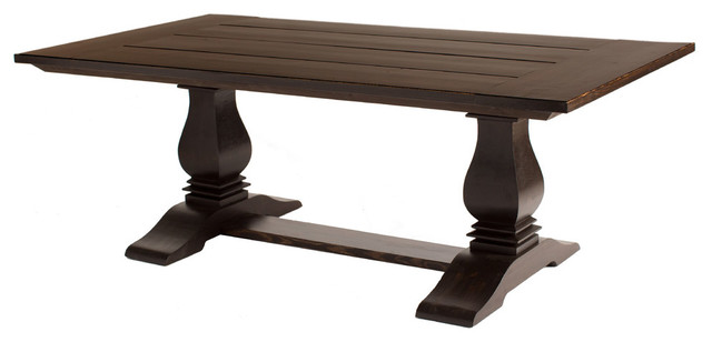 Heirloom Pedestal Table, Dark Walnut Stain, 108"x44