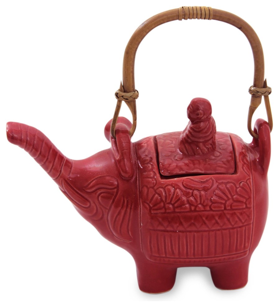 Buddha and The Ruby Elephant Ceramic Teapot, Indonesia