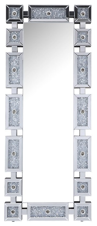 ACME Noralie Wall Mirror in Mirrored and Faux Diamonds