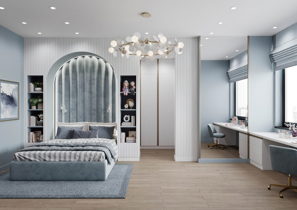 ДЕТСКАЯ ДЛЯ ДЕВОЧКИ ПОДРОСТКА В ГОЛУБЫХ ТОНАХ