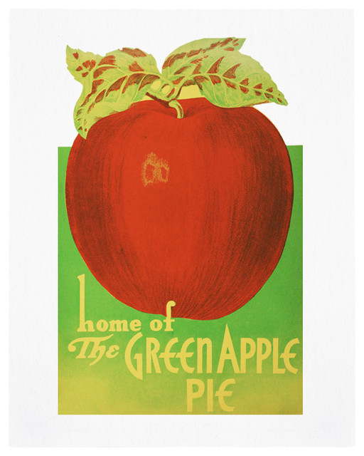 The Green Apple Pie Shop, Seattle 1946 Vintage Menu Art, 11x14