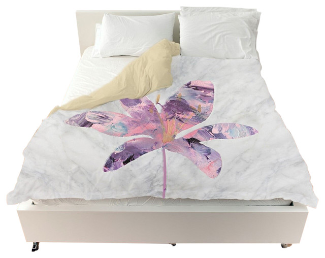 Oliver Gal Amethyst Floral Duvet Cover Contemporary Duvet