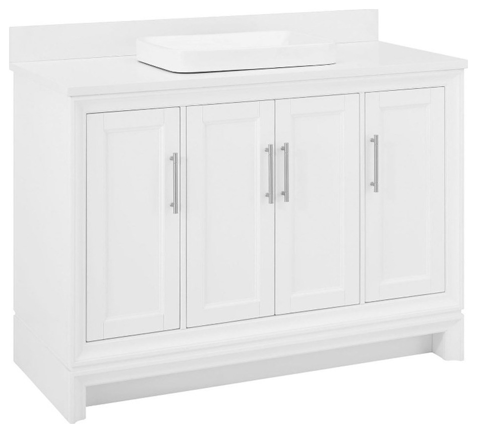 ED Ellen DeGeneres Anaheim 48" Vanity in White Pure White Engineered