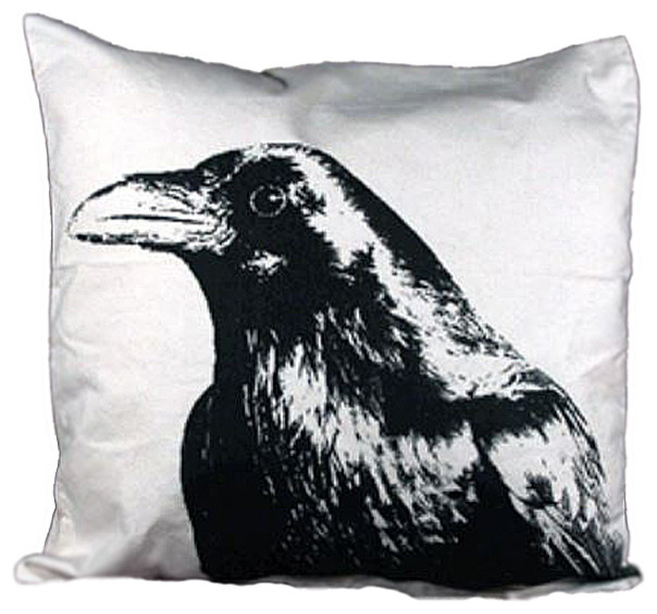 Eric & Christopher Large Crow Head 20"x20" Pillow With Removable Insert