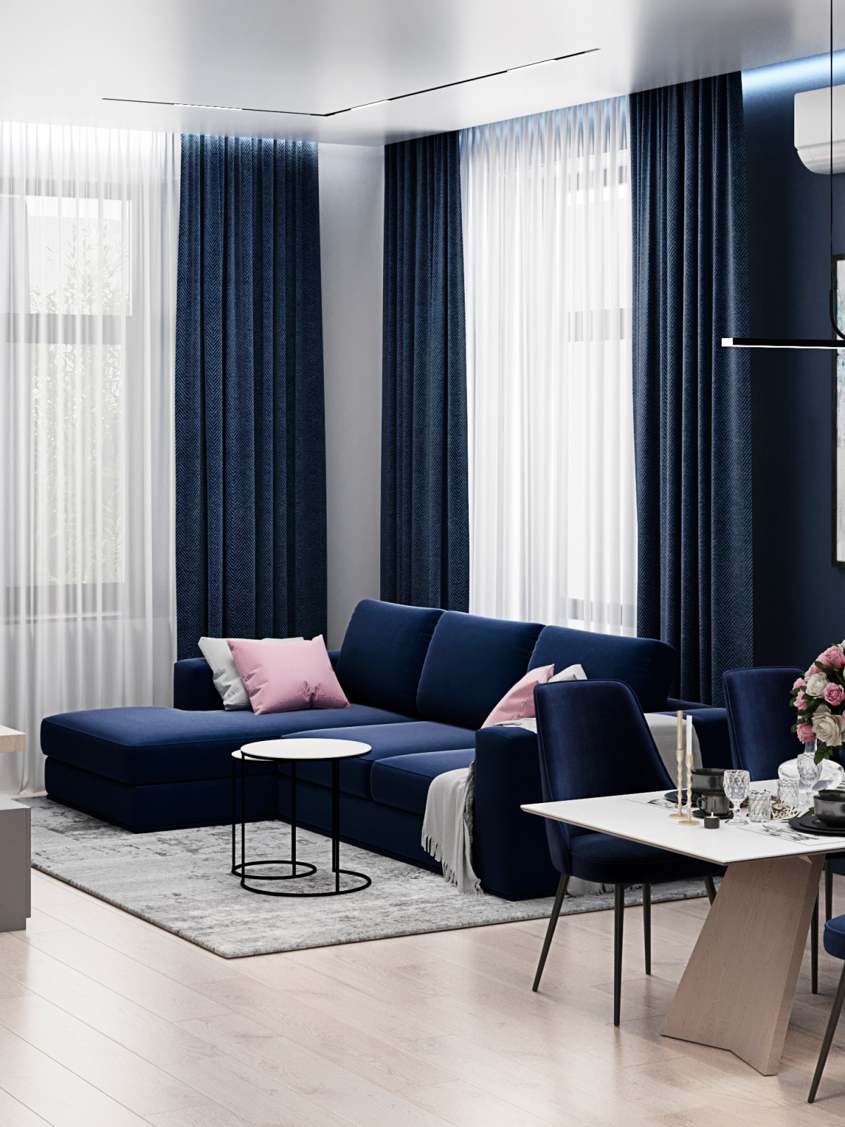 Проект для молодой девушки Москва " Оттенки синего"