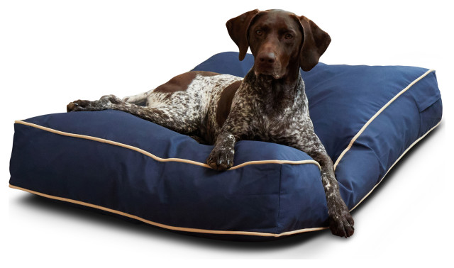Casey Rectangle Indoor/Outdoor Dog Bed, Navy, Medium