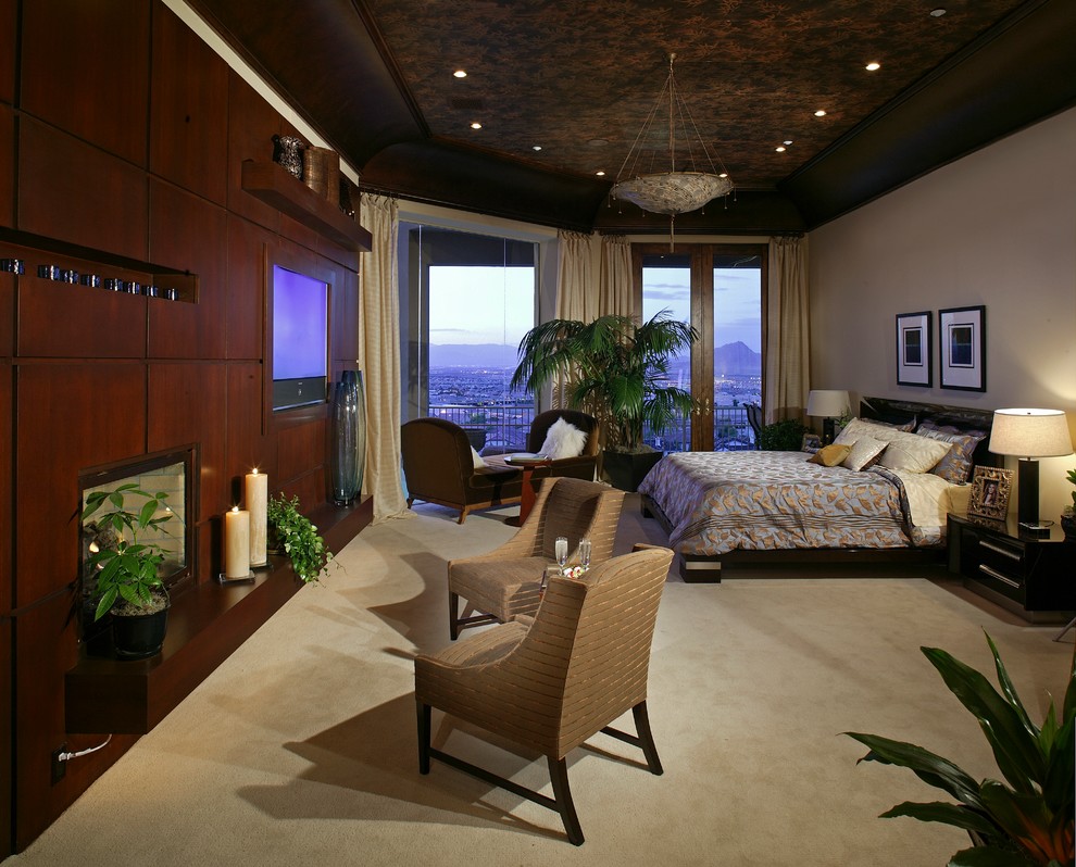 Contemporary bedroom in Las Vegas.
