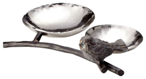Silver / Bronze 10.5" Bird Tray
