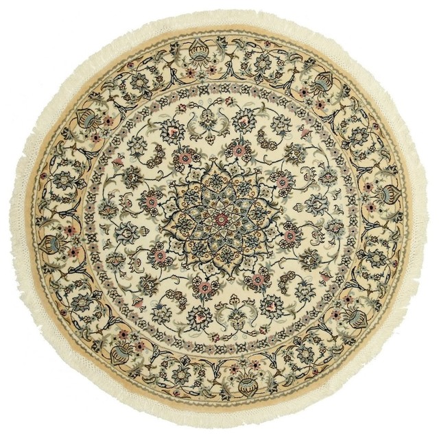 Nain 9La Persian Rug, Round Hand-Knotted Classic, 150x150 cm
