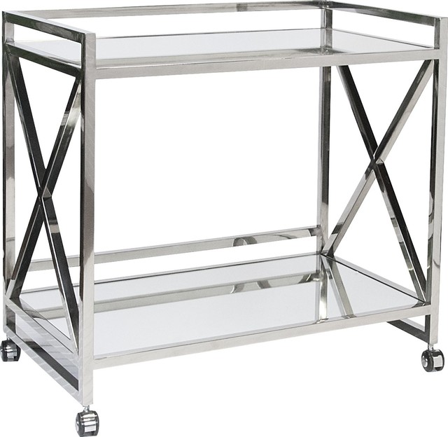 Gerard X Bar Cart With Mirrored Shelves Contemporary Carts Gerard X Bar Cart With Mirrored Shelves Contemporary Carts By Hedgeapple
