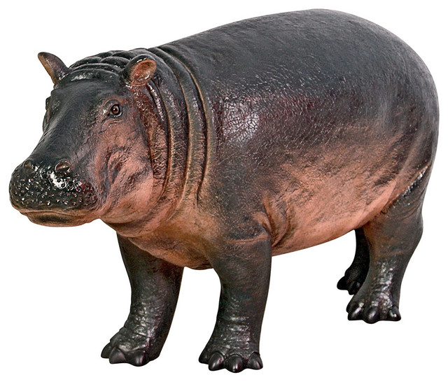 Bobo the Baby Hippo Statue Contemporary Garden Statues And Yard Art