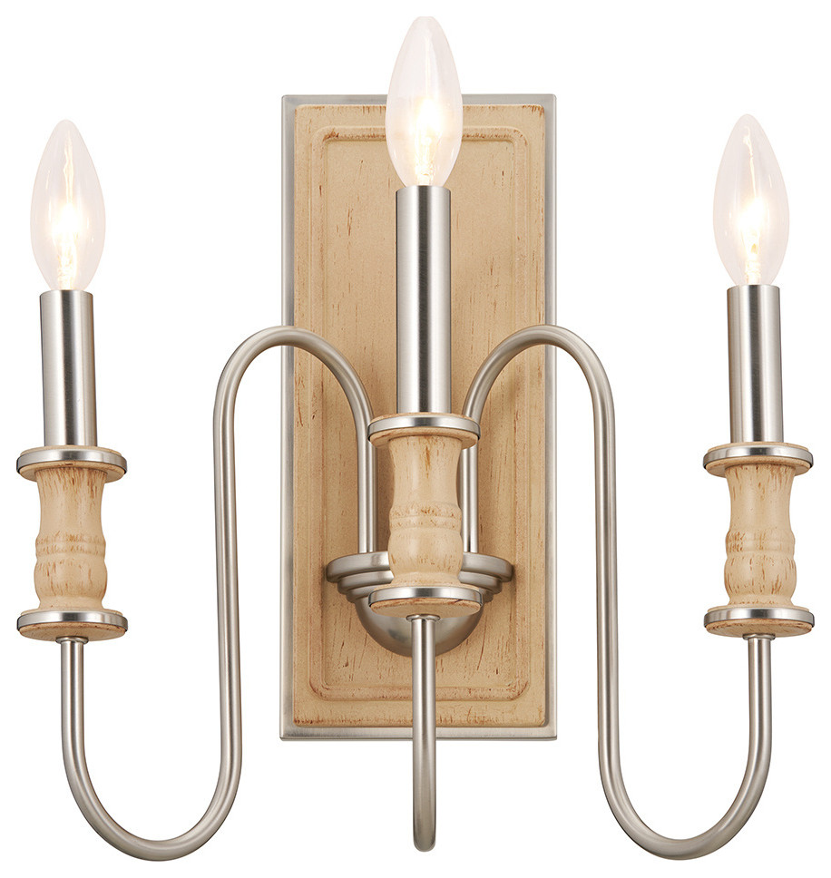 Karthe 3-Light Wall Sconce in Brushed Nickel