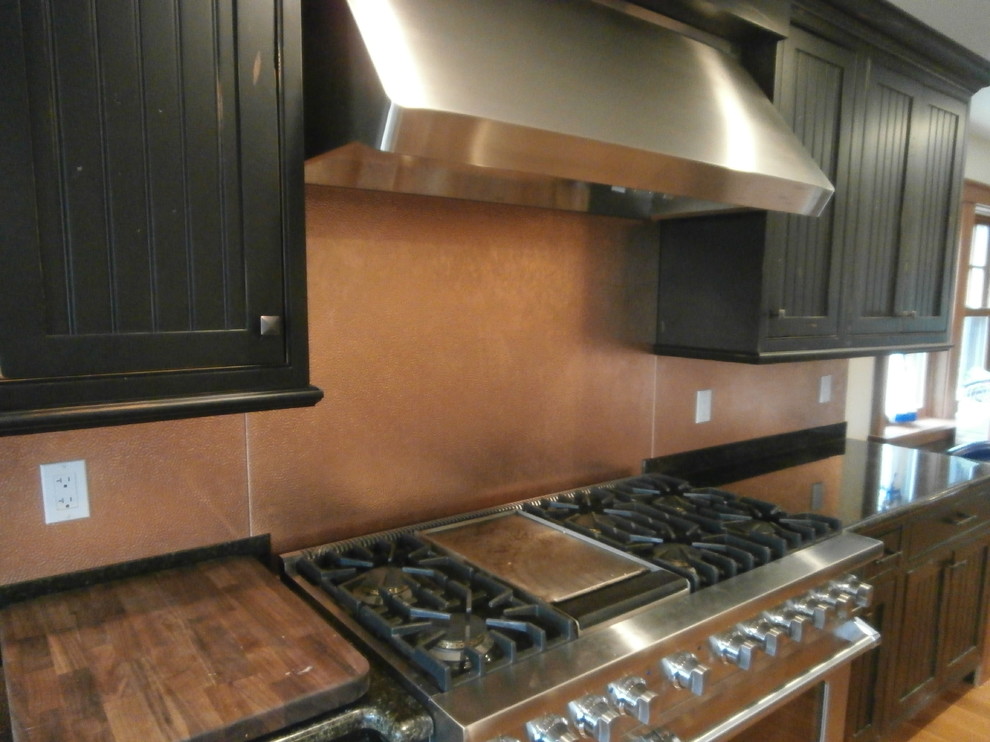 Hammered Copper Backsplash in Westchester - Traditional ...