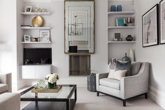 Modern Fireplace nyklassisk-dagligstue