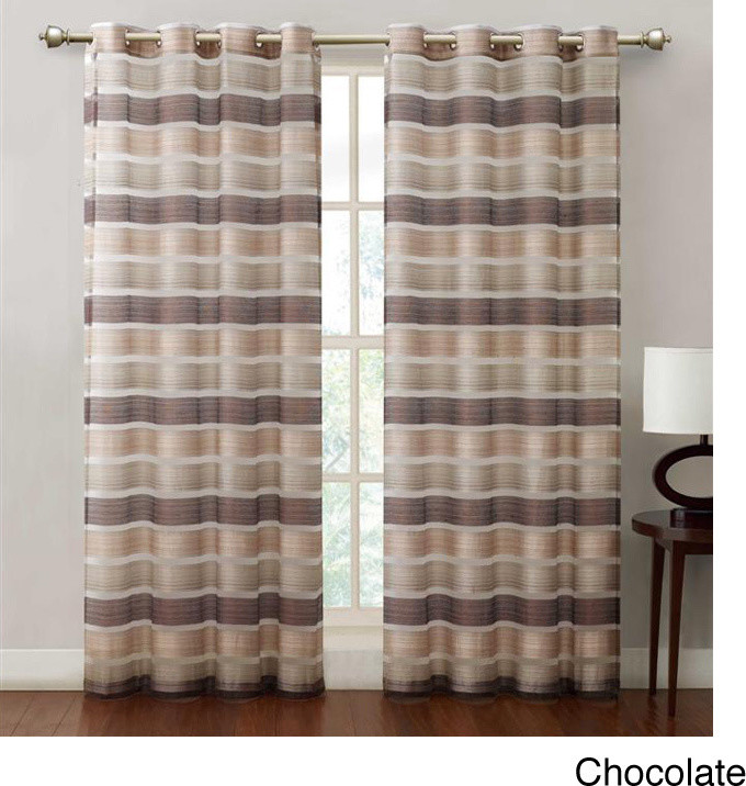 Allura Stripe Grommet 84-inch Curtain Panel