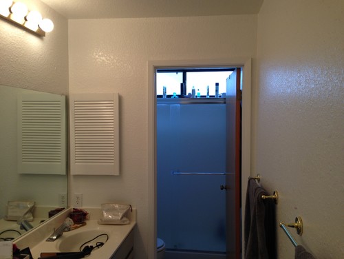 Bathroom Light Fixture Up Or Down should we knock down this wall to let more light into the bathroom? Bathroom Light Fixture Up Or Down should we knock down this wall to let more light into the bathroom?