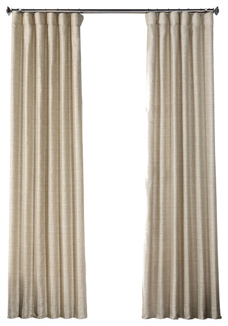 Faux Raw Silk Curtain Single Panel Contemporary Curtains By