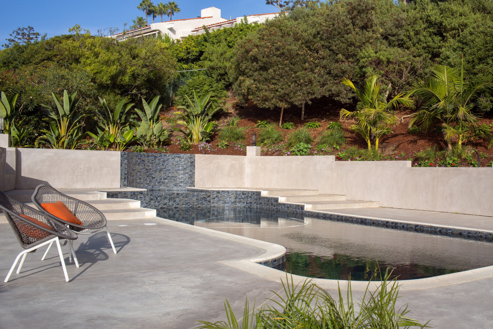 Design ideas for a mediterranean pool in San Diego.