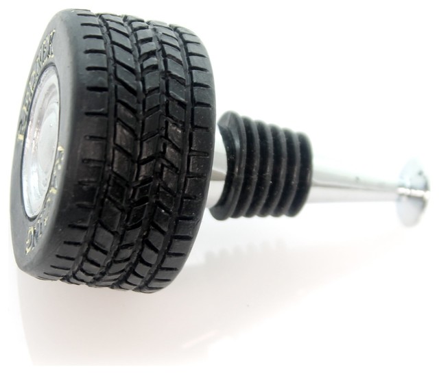 Tabletop RACING TIRE WINE STOPPER Metal Red Neck Bar Ware 21149