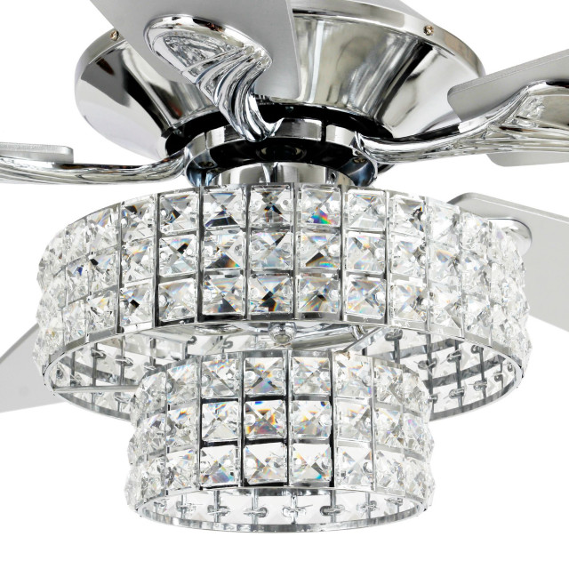 Flint Garden Inc 52 Crystal Chandelier Ceiling Fan With Led Crystal Chandelier Ceiling Fan