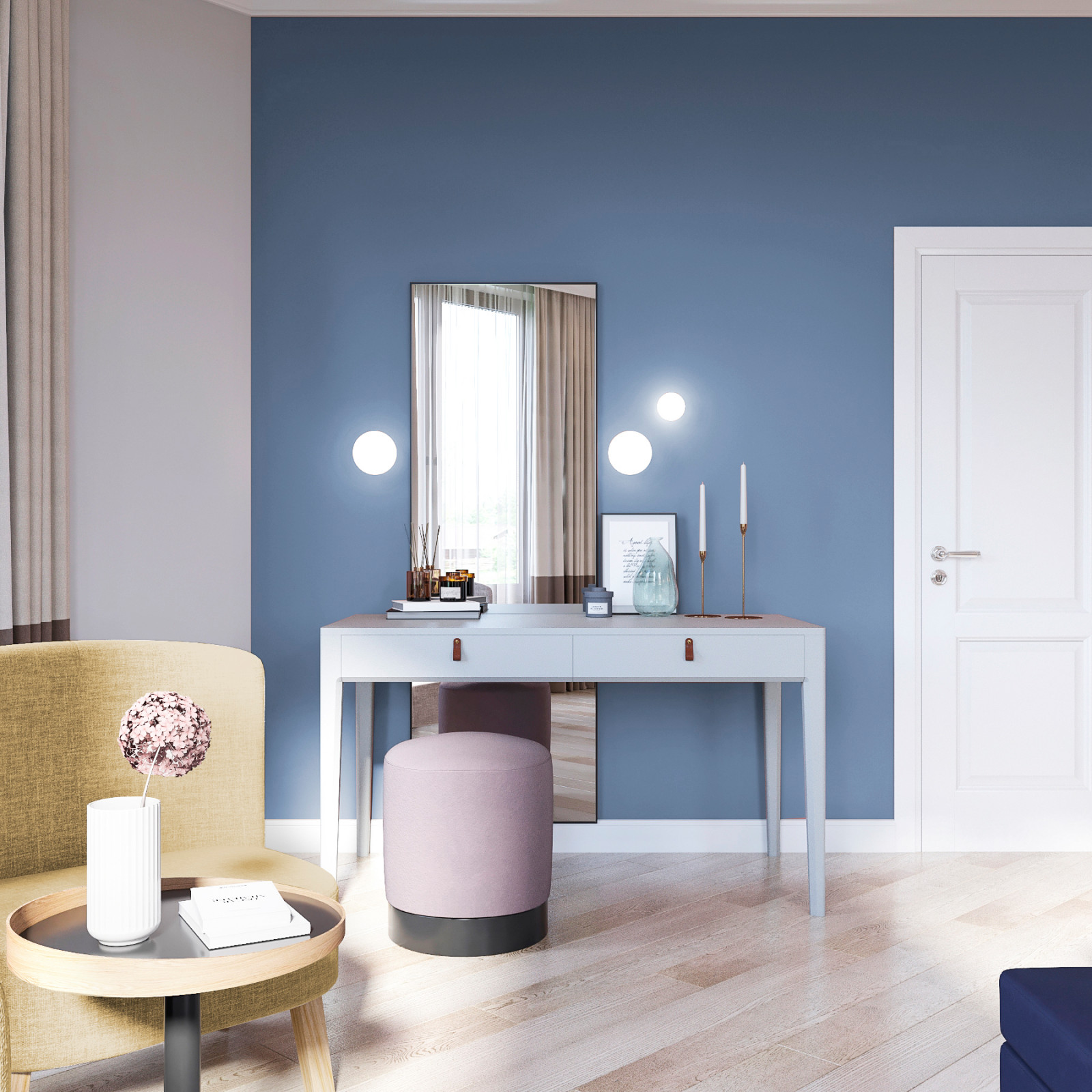 Мастер спальня на втором этаже