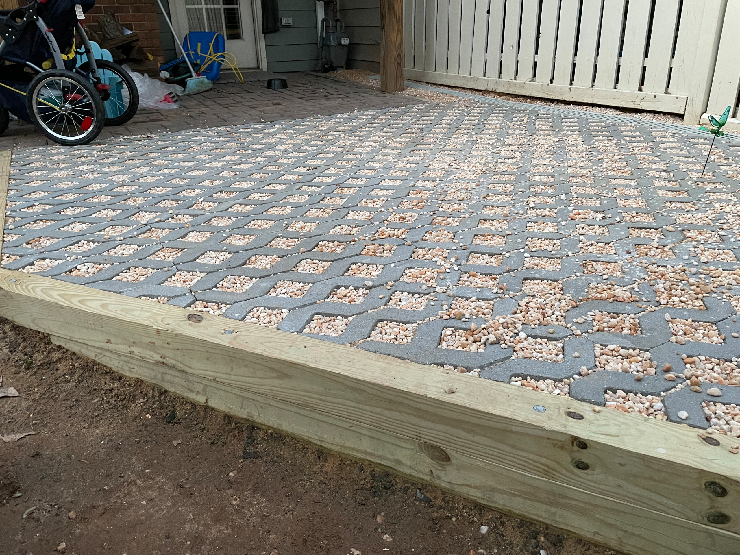 New drainage & concrete pavers slab