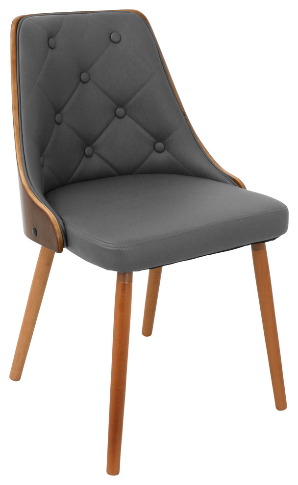 LumiSource Gianna Dining Chair, Walnut and Gray