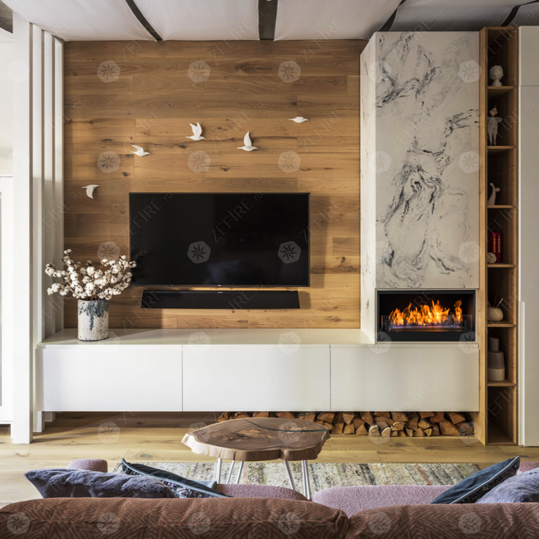 Компактная каминная в стиле ЭКО