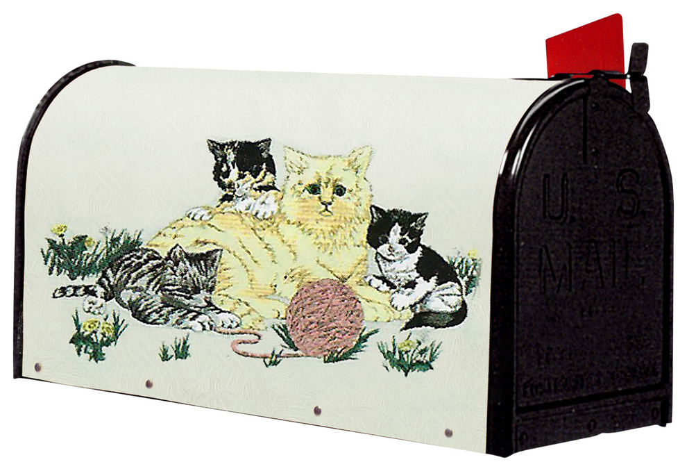 Bacova Fiberglass Wrapped Mailbox, Kittens Contemporary Mailboxes