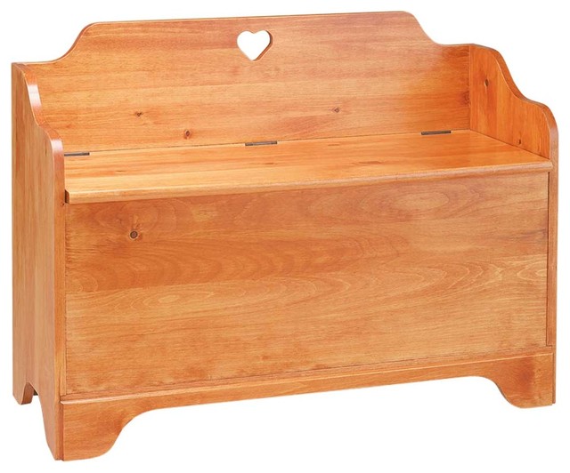Linen Chest Heirloom Pine Heart Chest Bench Transitional