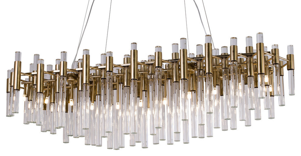 Clear Glass Rods Chandelier Contemporary Chandeliers by Design