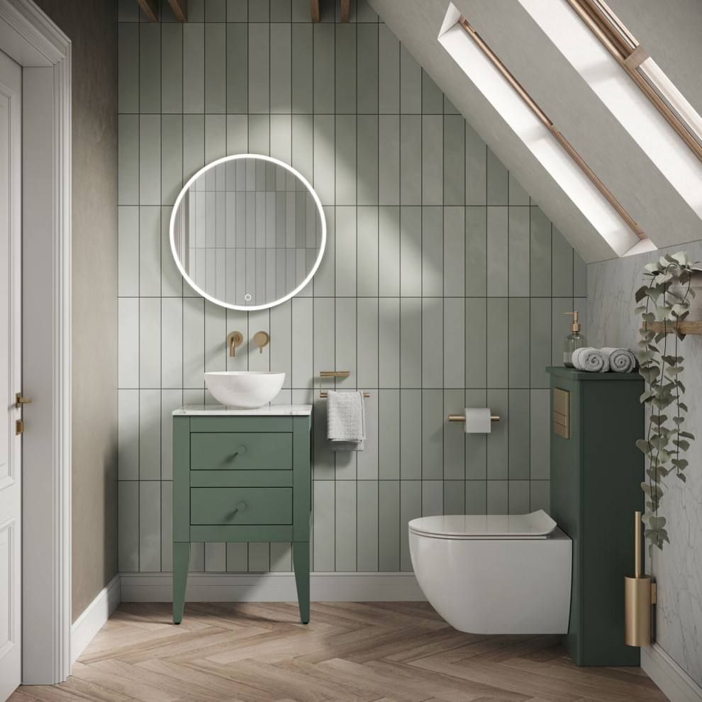 Inspiration for a transitional powder room in Kent.
