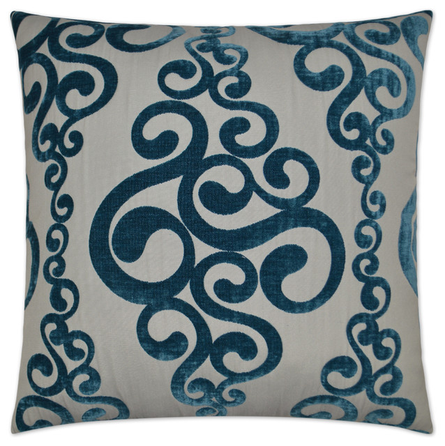 Harpo Peacock Feather Down Decorative Throw Pillow 24x24