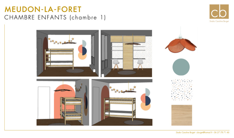 MEUDON-LA-FORET - vues 3D de la chambre enfants