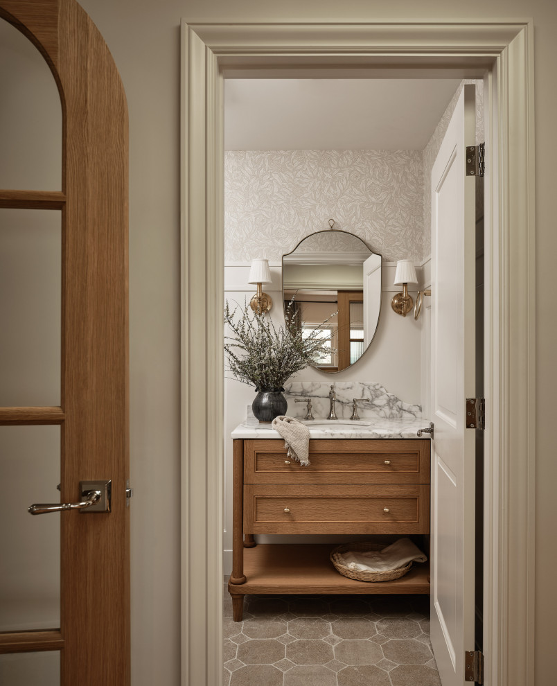 Inspiration for a timeless powder room remodel in San Francisco