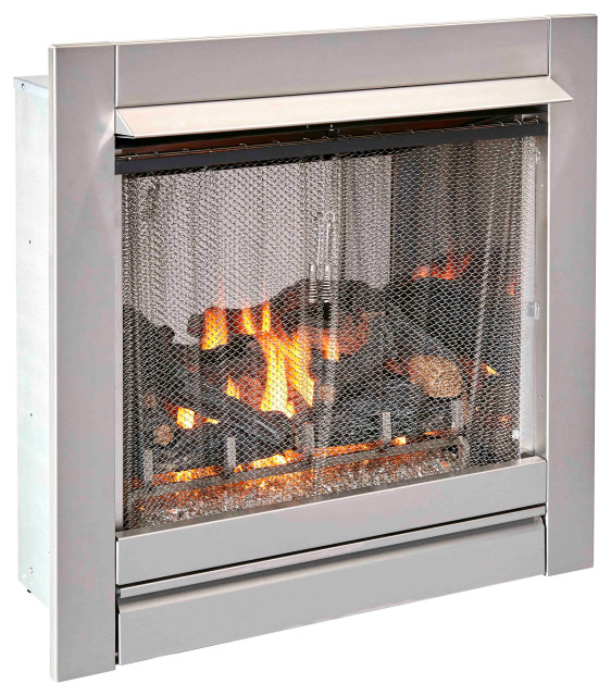 Living Vent Free Stainless Outdoor Gas Fireplace Insert With Fire Stainless Outdoor Gas Fireplace Insert