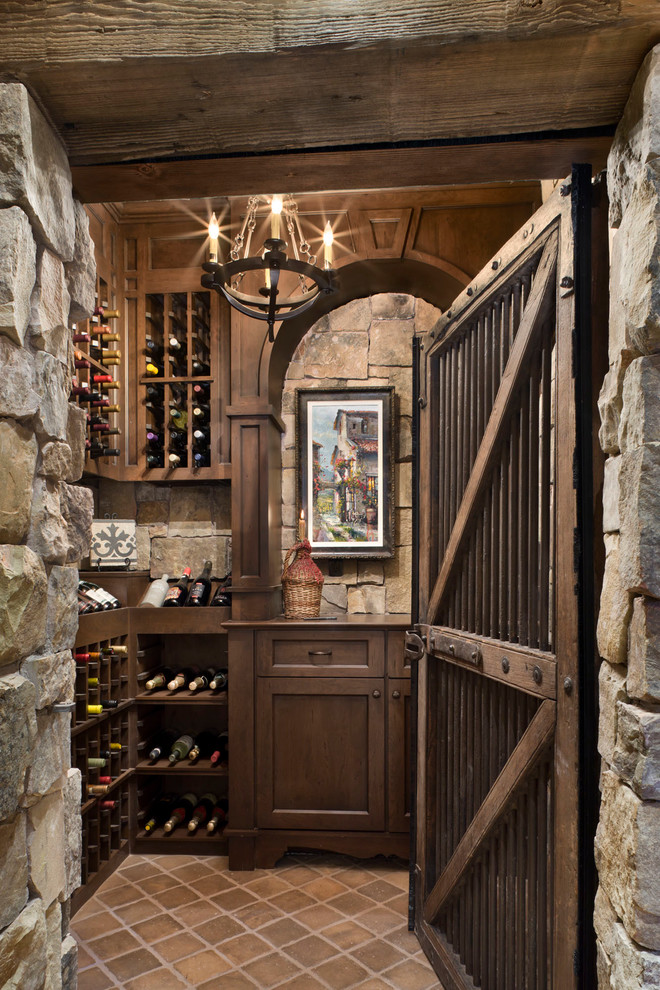 Photo of a country wine cellar in Other with storage racks.