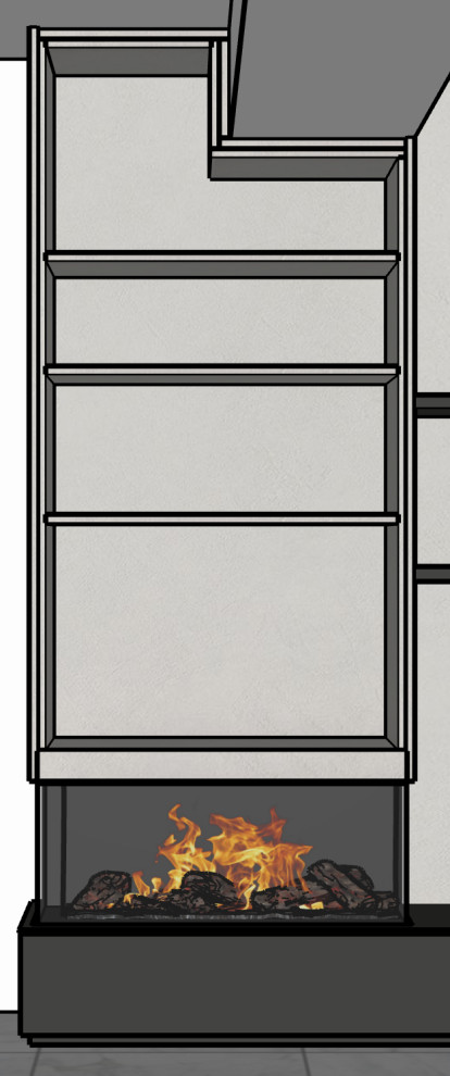 Modern Media Wall with Feature Fireplace