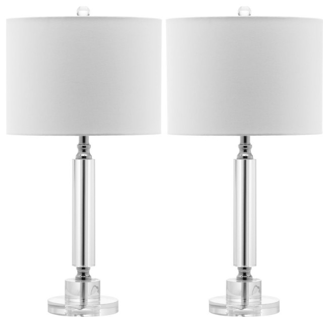 Tyrone Crystal Column Lamp (Set of 2) Contemporary Lamp Sets by