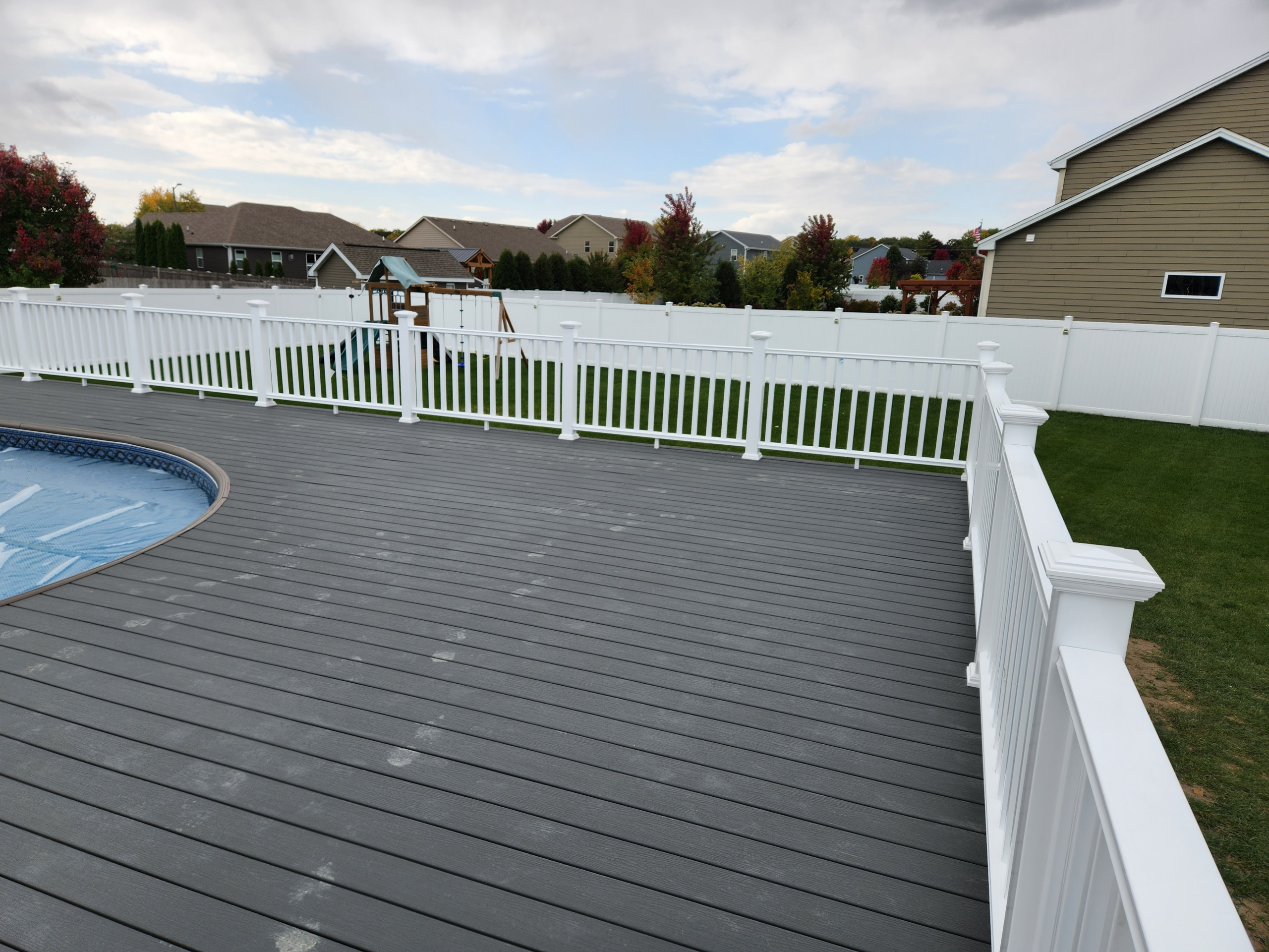 Composite deck around pool