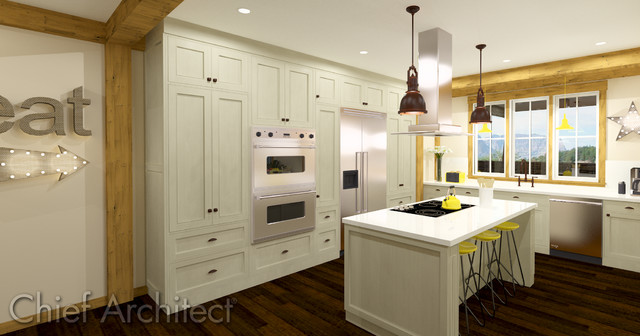 Timber Frame - Kitchen rustic-rendering