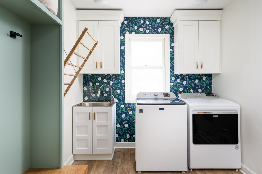 Inspiration for a coastal laundry room remodel in Grand Rapids