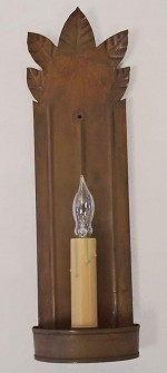 Single Arm Tin Wall Sconce in Aged