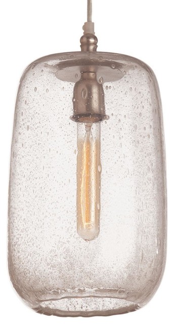 Arteriors Shelton Cylinder Seedy Irregular Glass Pendant