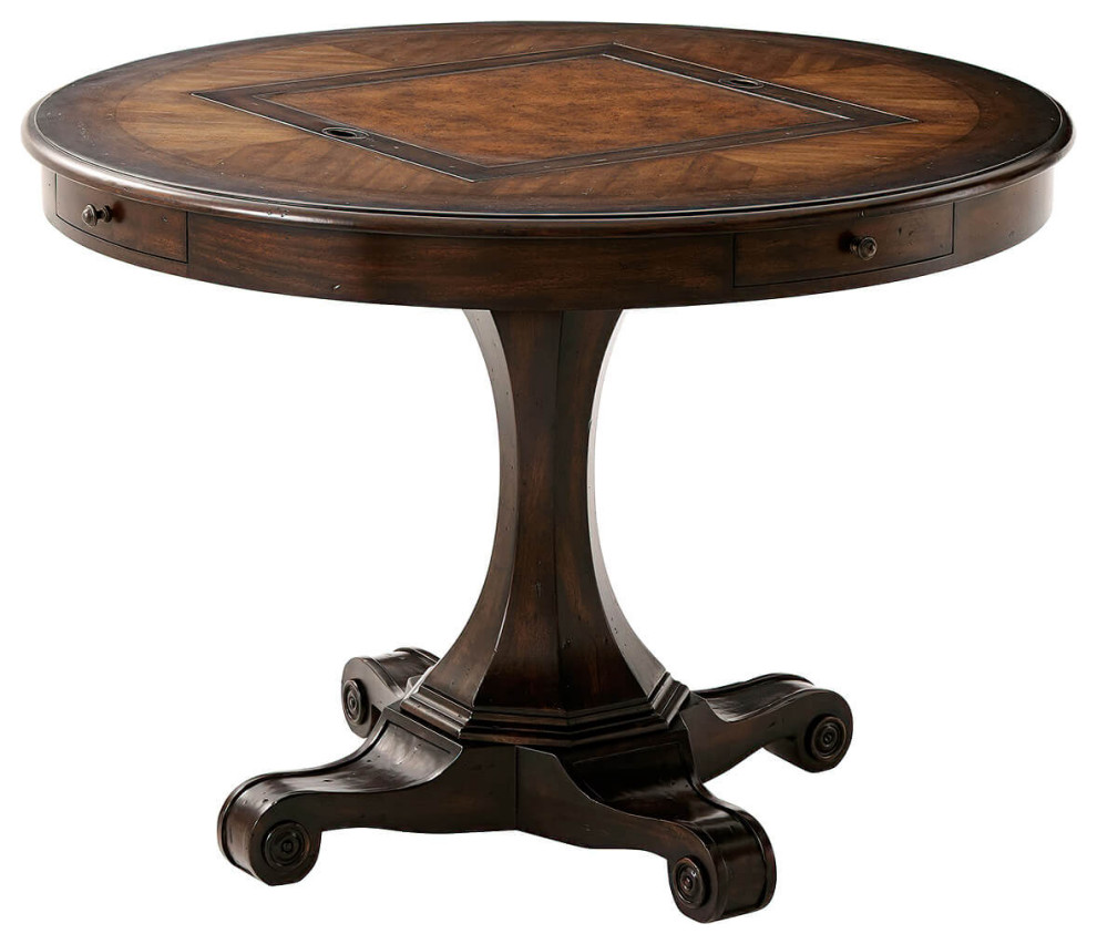 Italian Round Rustic Game Table Traditional Game Tables by